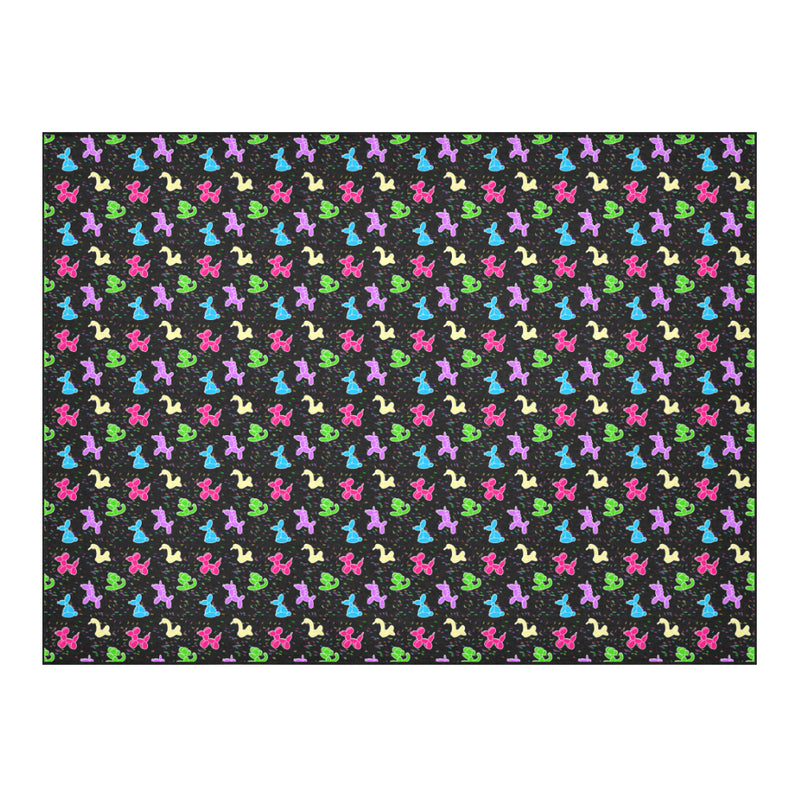 Classic on Black Cotton Linen Tablecloth 52"x 70"