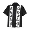 Men's Black & White Hawaiian Shirt with Chest Pocket