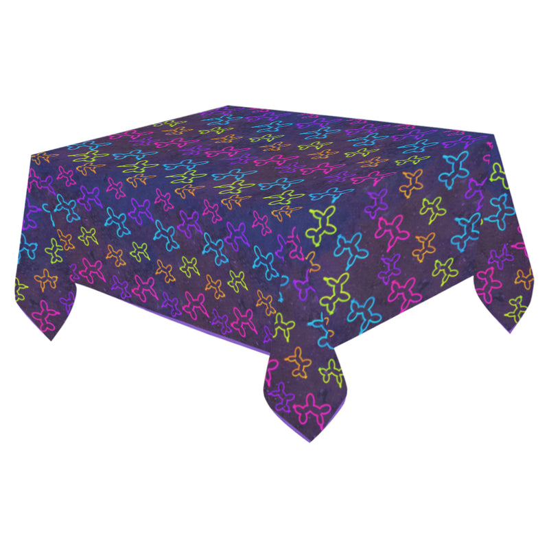 Neon Dogs Cotton Linen Tablecloth