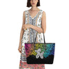 Lace Dogs Balloon Animal Leather Tote Bag