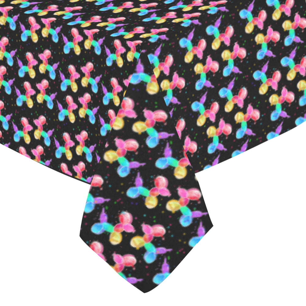 Rainbow Dogs Cotton Linen Tablecloth 52"x 70"