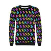 Color Pop Balloon Dog Women's Rib Cuff Crew Neck Sweatshirt