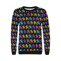 Color Pop Balloon Dog Women's Rib Cuff Crew Neck Sweatshirt