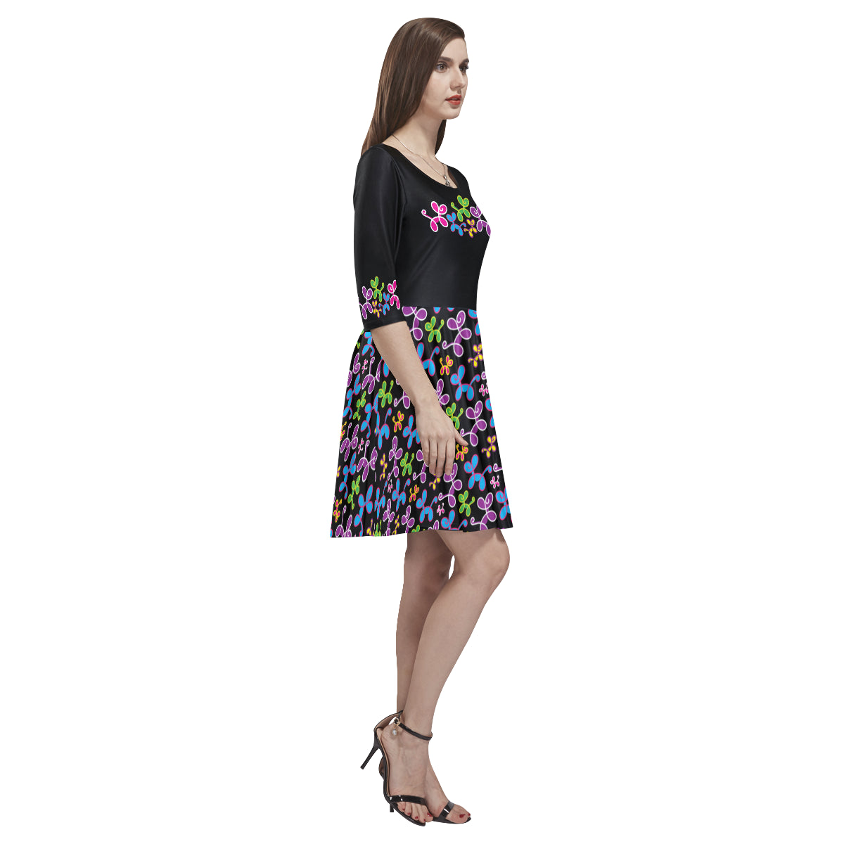 Swirly Pups Skater Dress