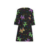 Sugar Skull Balloon Dogs Half Sleeves V-Neck Dress/Tunic