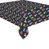 Classic on Black Cotton Linen Tablecloth 52"x 70"