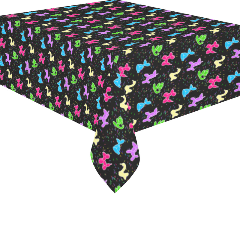 Classic on Black Cotton Linen Tablecloth 52"x 70"