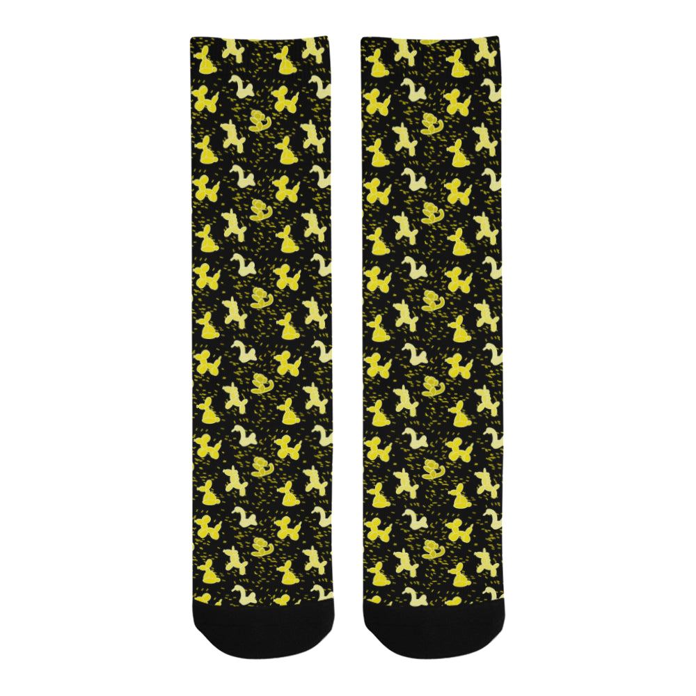 Yellow Balloon Animals Socks