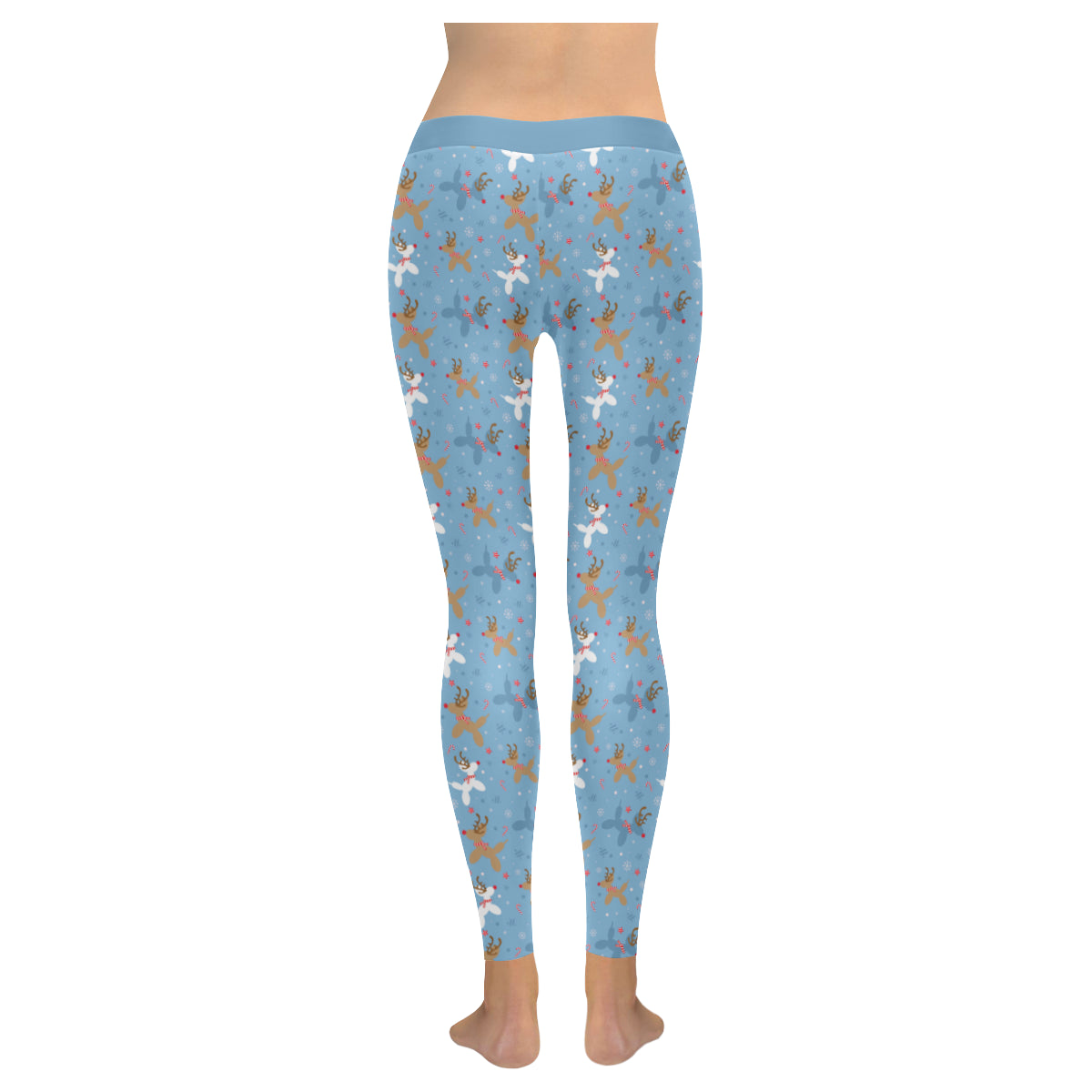 Blue Reindeer Balloon Dog Leggings