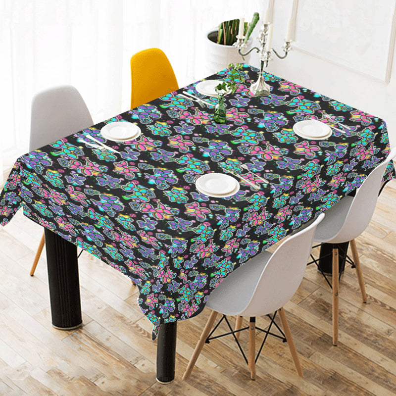 Graffiti Dogs Black Cotton Linen Tablecloth