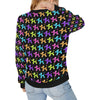 Color Pop Balloon Dog Women's Rib Cuff Crew Neck Sweatshirt