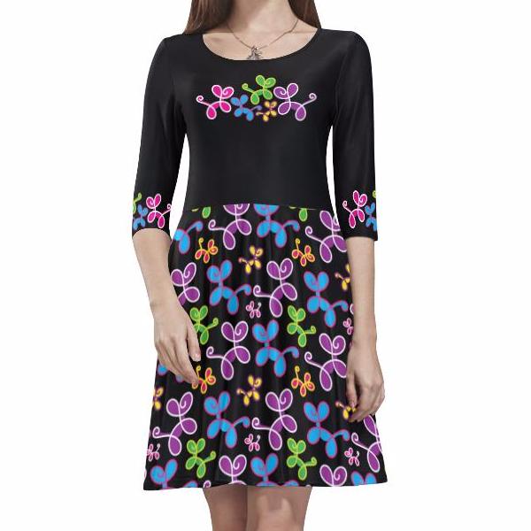 Swirly Pups Skater Dress
