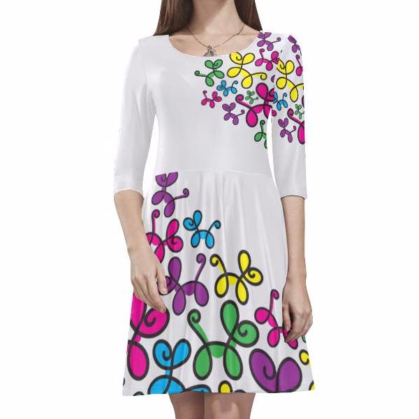 Swirly Pups Skater Dress