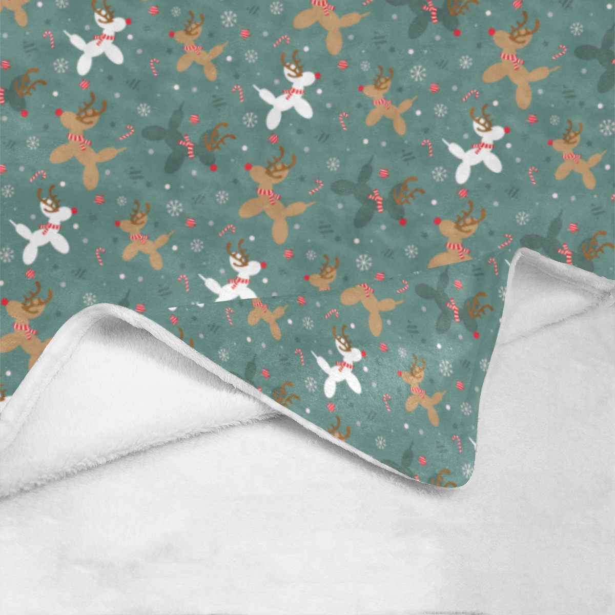 Reindeer Balloon Dogs Micro Fleece Blanket