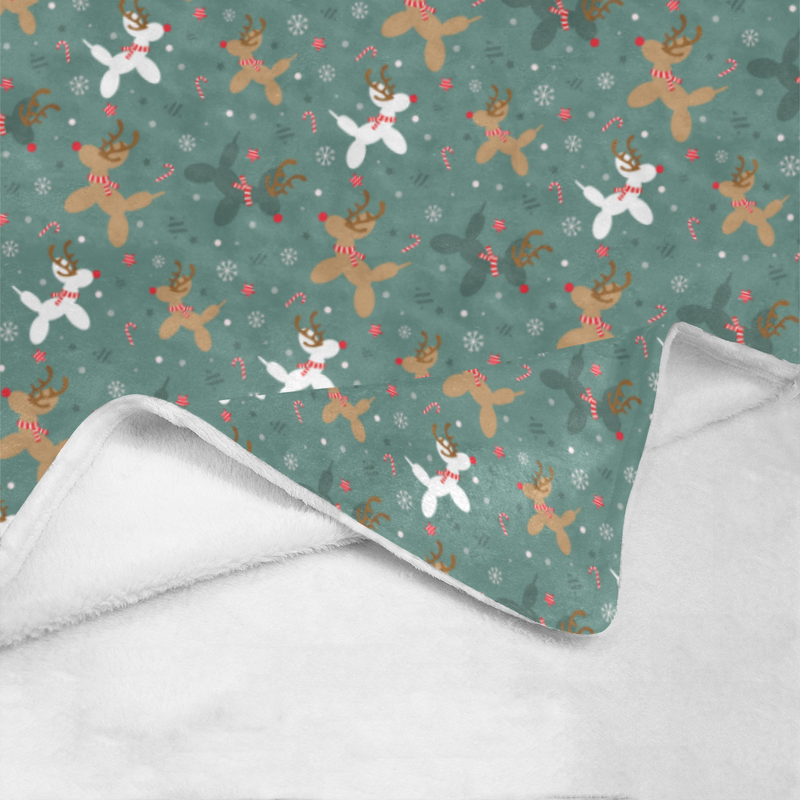 Reindeer Balloon Dogs Micro Fleece Blanket