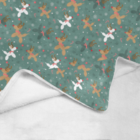 Reindeer Balloon Dogs Micro Fleece Blanket