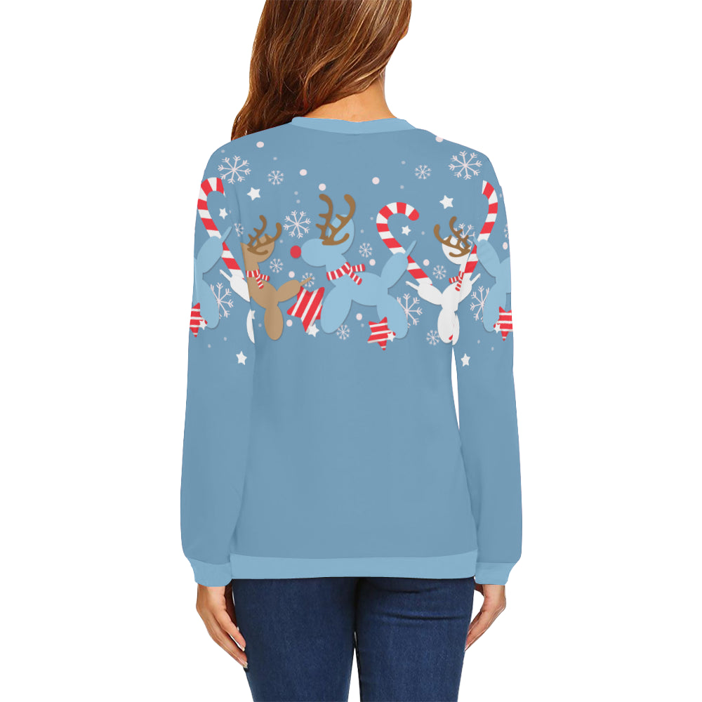 Blue Reindeer Balloon Dogs Sweatshirt