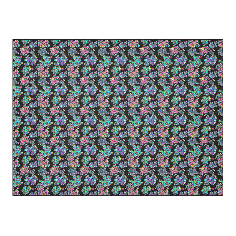 Graffiti Dogs Black Cotton Linen Tablecloth