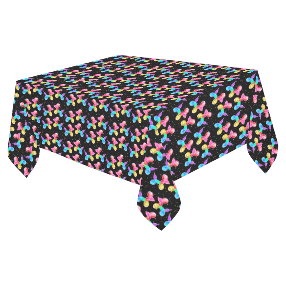Rainbow Dogs Cotton Linen Tablecloth 52"x 70"