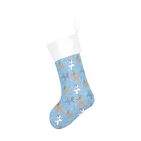 Blue Reindeer Balloon Dog Christmas Stocking