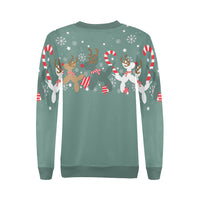 Green Reindeer Balloon Dogs Sweatshirt