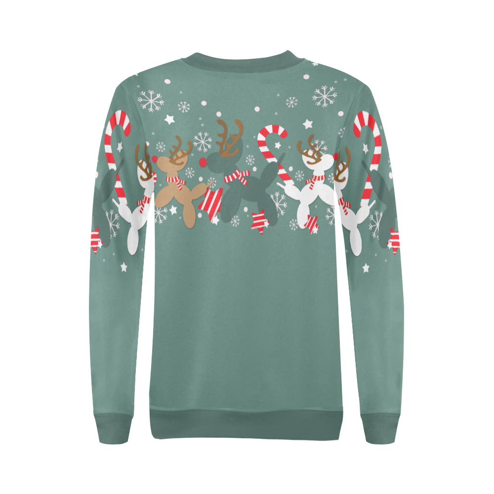 Green Reindeer Balloon Dogs Sweatshirt