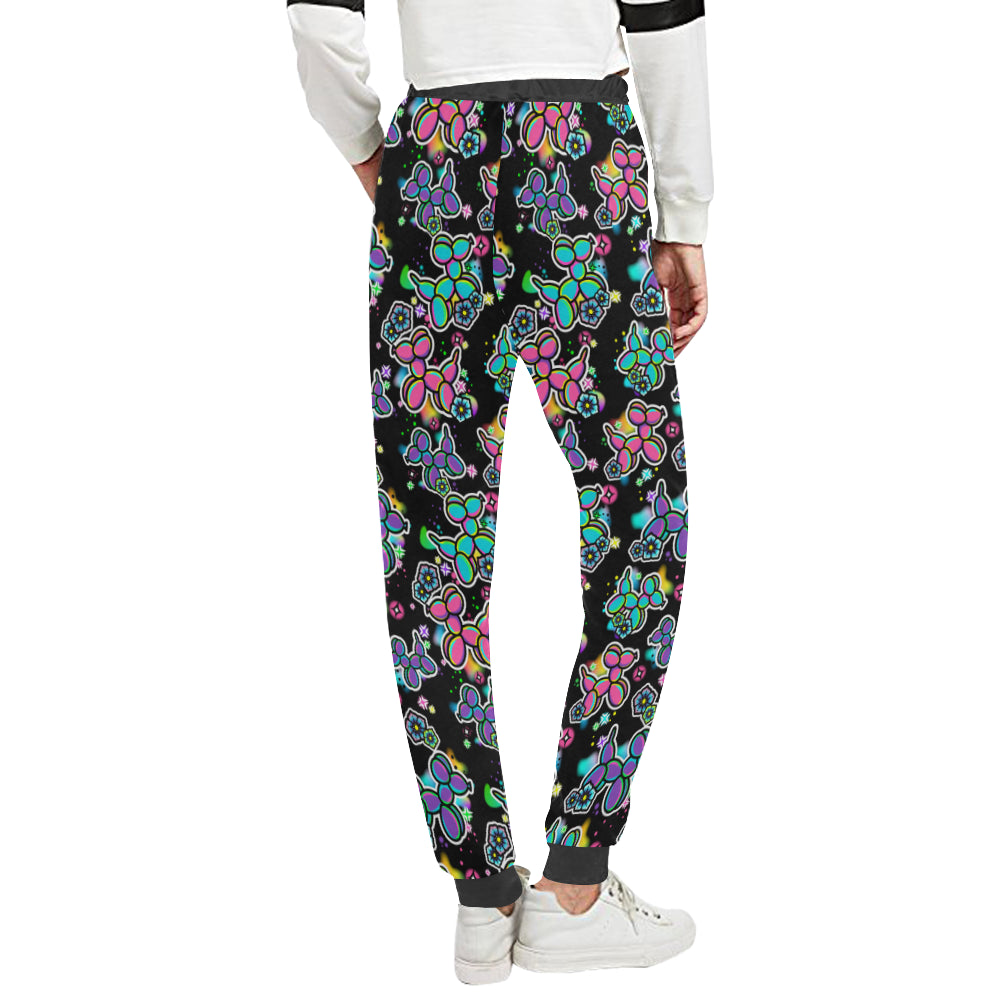 Graffiti Dogs on Black Women's Sweatpants