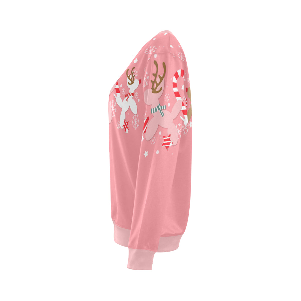 Pink Reindeer Balloon Dog Sweatshirt