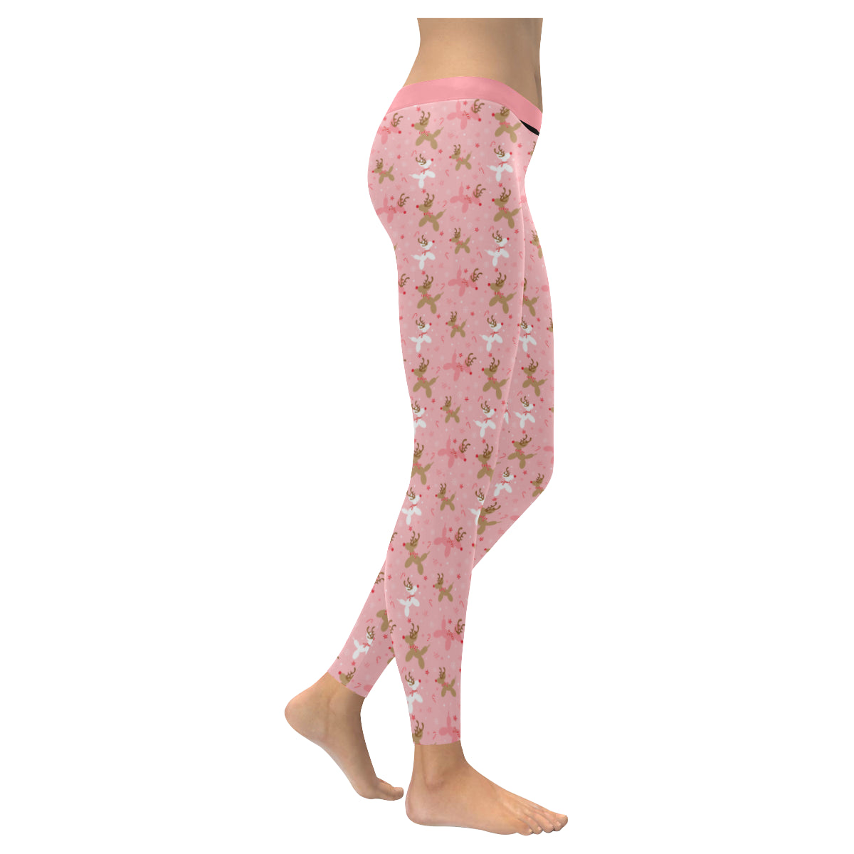 Pink Reindeer Balloon Dog Leggings