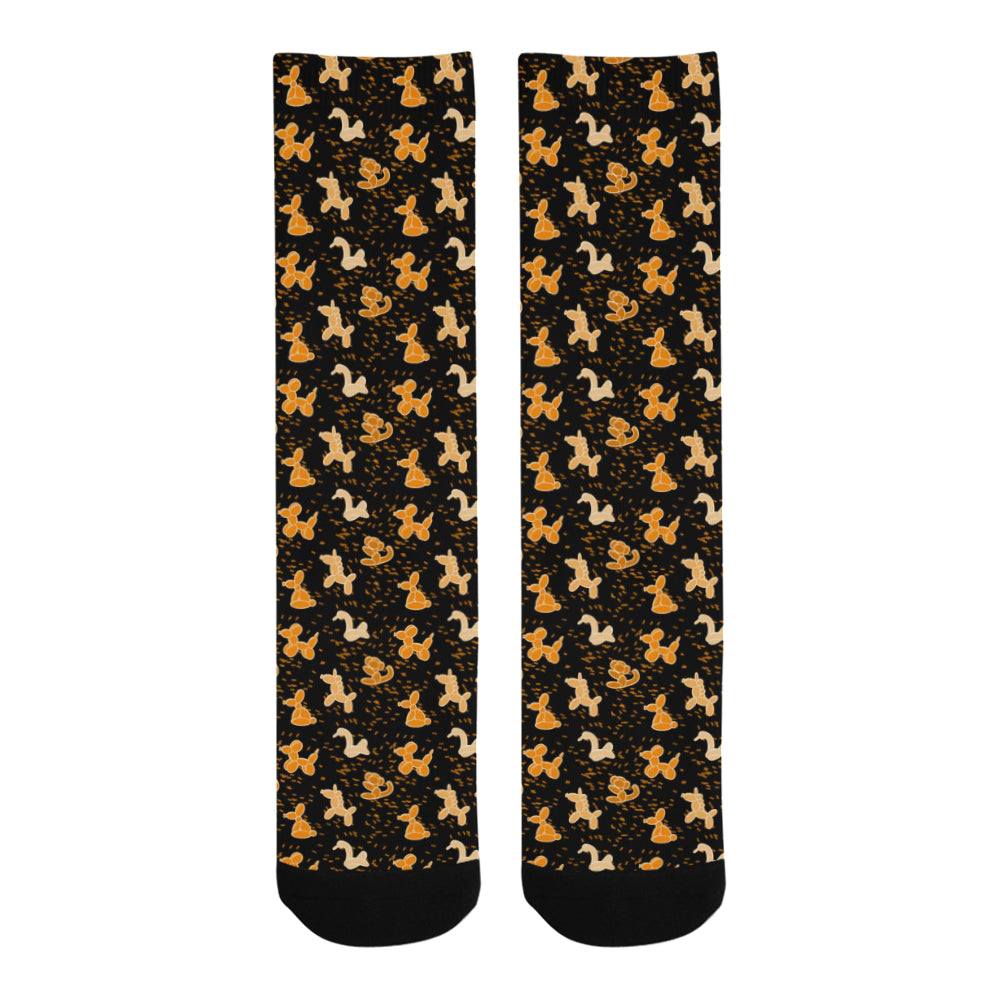 Orange Balloon Animals Socks