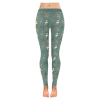 Green Reindeer Balloon Dog Leggings