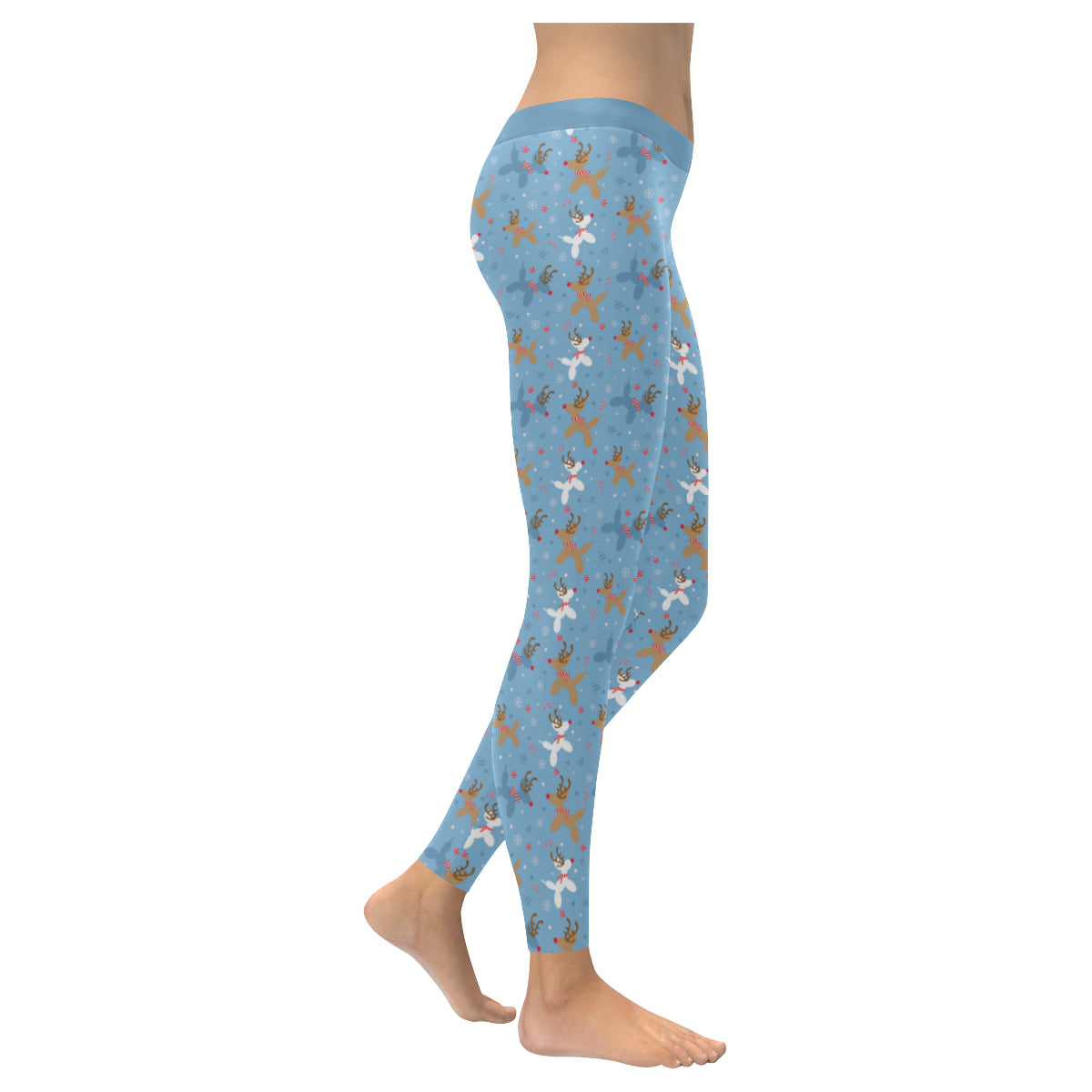 Blue Reindeer Balloon Dog Leggings