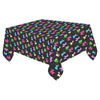 Classic on Black Cotton Linen Tablecloth 52"x 70"