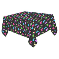 Classic on Black Cotton Linen Tablecloth 52"x 70"