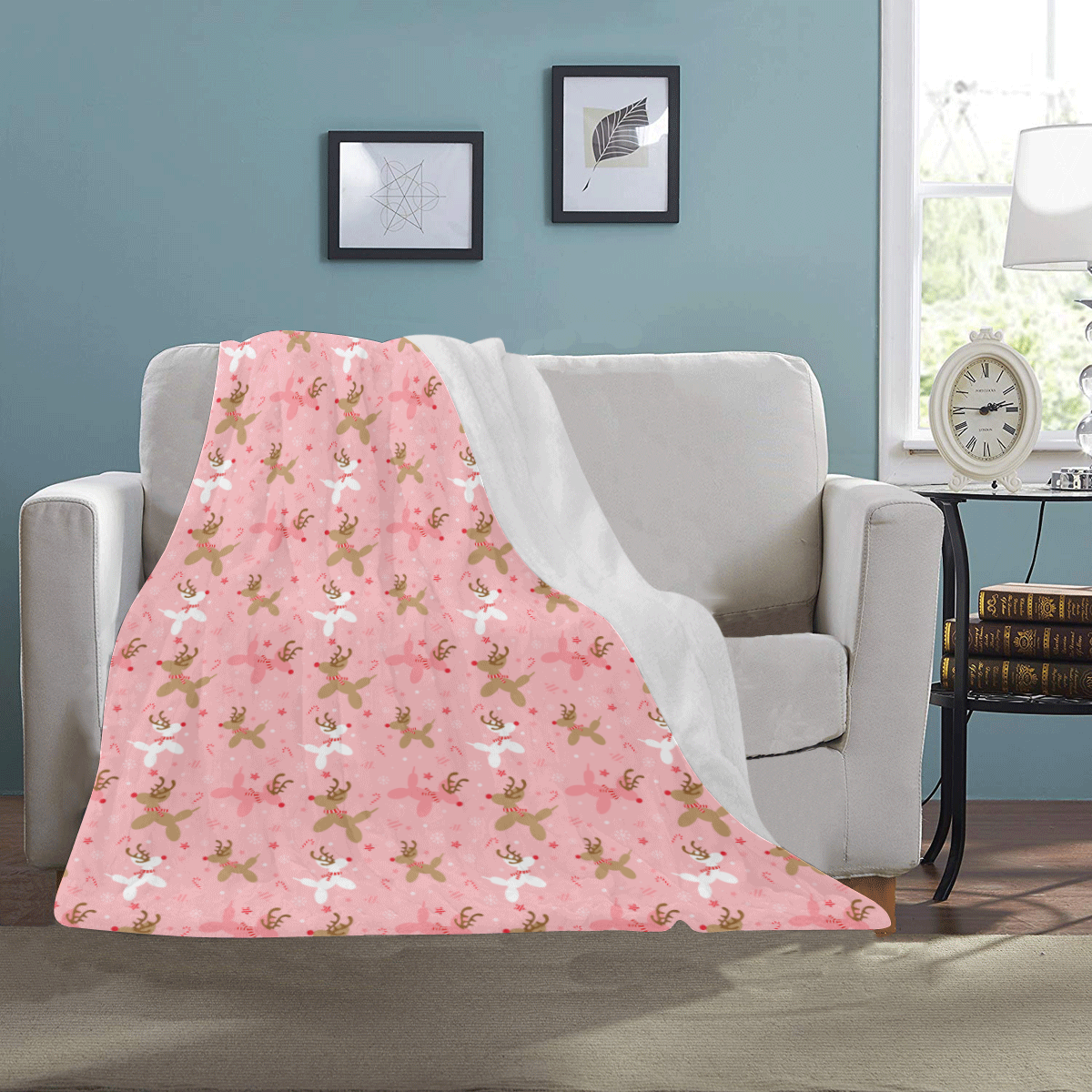 Reindeer Balloon Dogs Micro Fleece Blanket