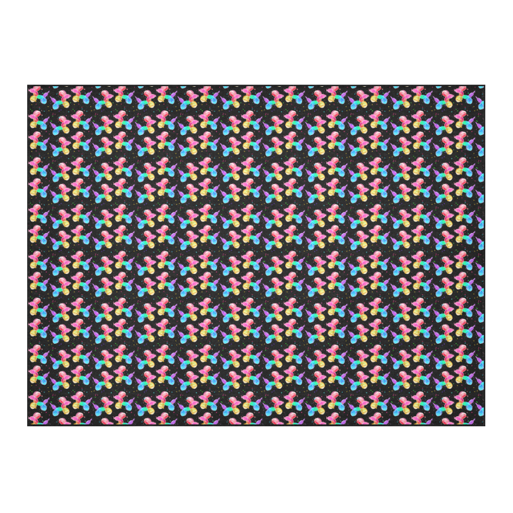 Rainbow Dogs Cotton Linen Tablecloth 52"x 70"