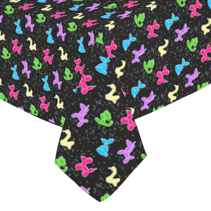Classic on Black Cotton Linen Tablecloth 52"x 70"