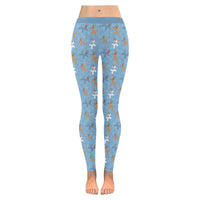 Blue Reindeer Balloon Dog Leggings