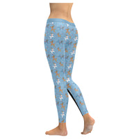 Blue Reindeer Balloon Dog Leggings