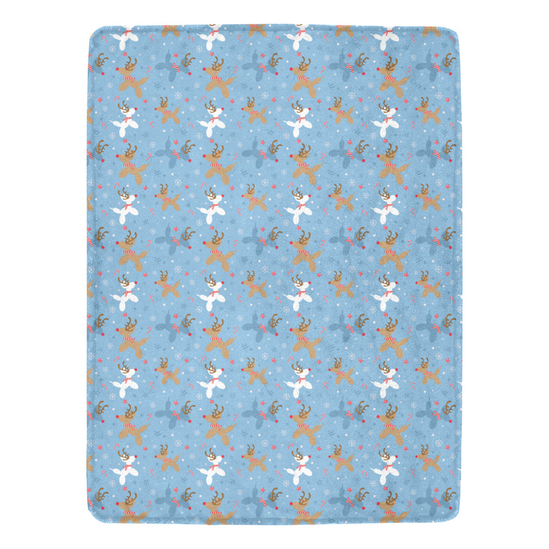 Reindeer Balloon Dogs Micro Fleece Blanket