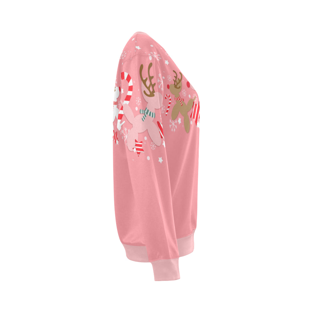 Pink Reindeer Balloon Dog Sweatshirt