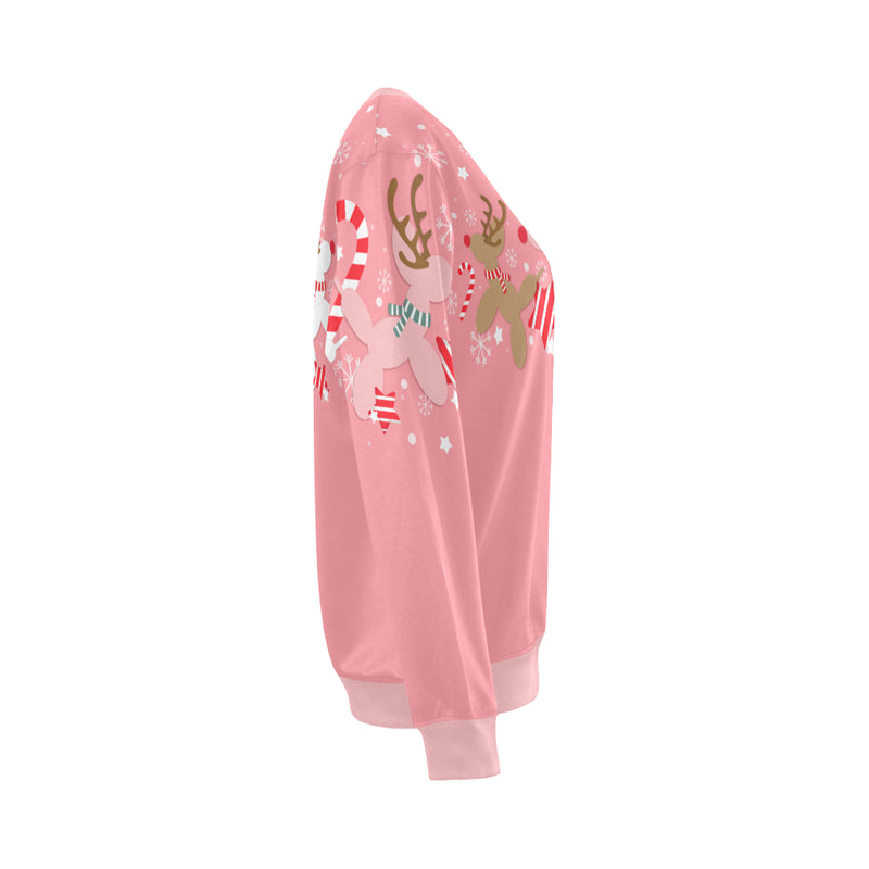 Pink Reindeer Balloon Dog Sweatshirt