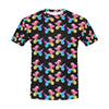 Men's Watercolor Dogs in black T-shirt