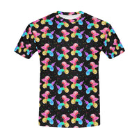Men's Watercolor Dogs in black T-shirt