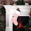 Pink Reindeer Christmas Stocking