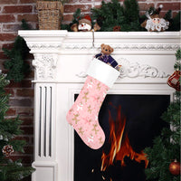 Pink Reindeer Christmas Stocking