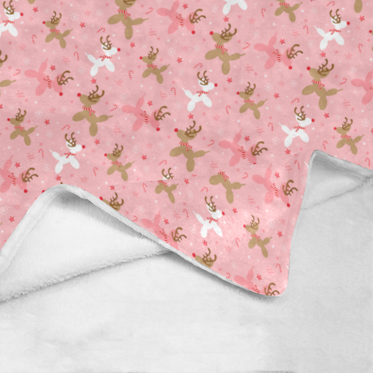 Reindeer Balloon Dogs Micro Fleece Blanket
