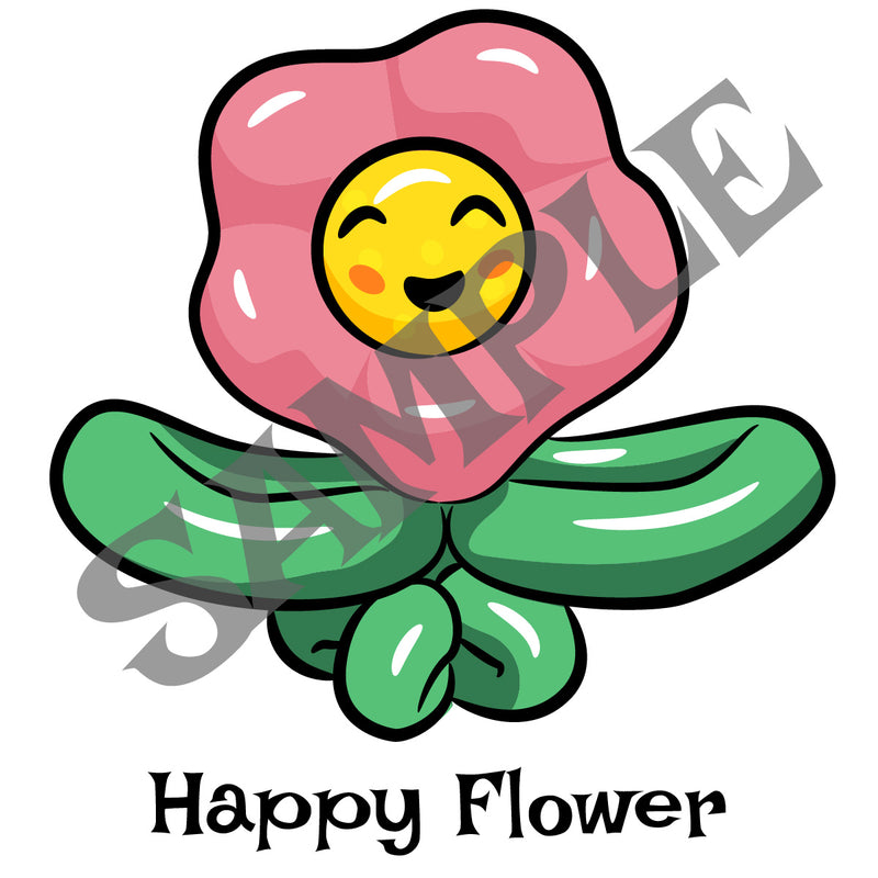 Happy Flower Balloon Clip Art