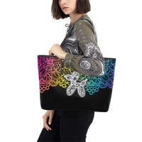 Lace Dogs Balloon Animal Leather Tote Bag