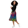 Rainbow Leopard Print Balloon Artist Long Sleeve Dress with Pockets